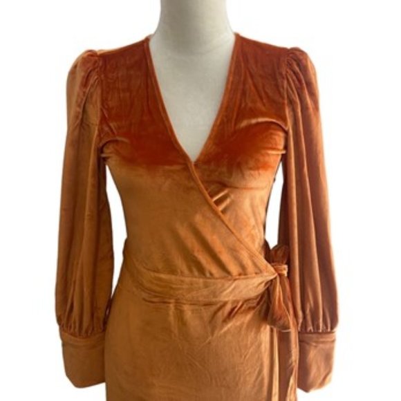 NWT! LADYGANG ORANGE LONGSLEEVE MAXI DRESS SIZE: SMALL - Picture 1 of 10